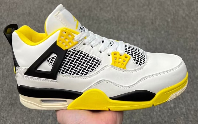 Women Air Jordan 4 Cement Vivid Sulfur [Women Cheap Jordans 4 31]